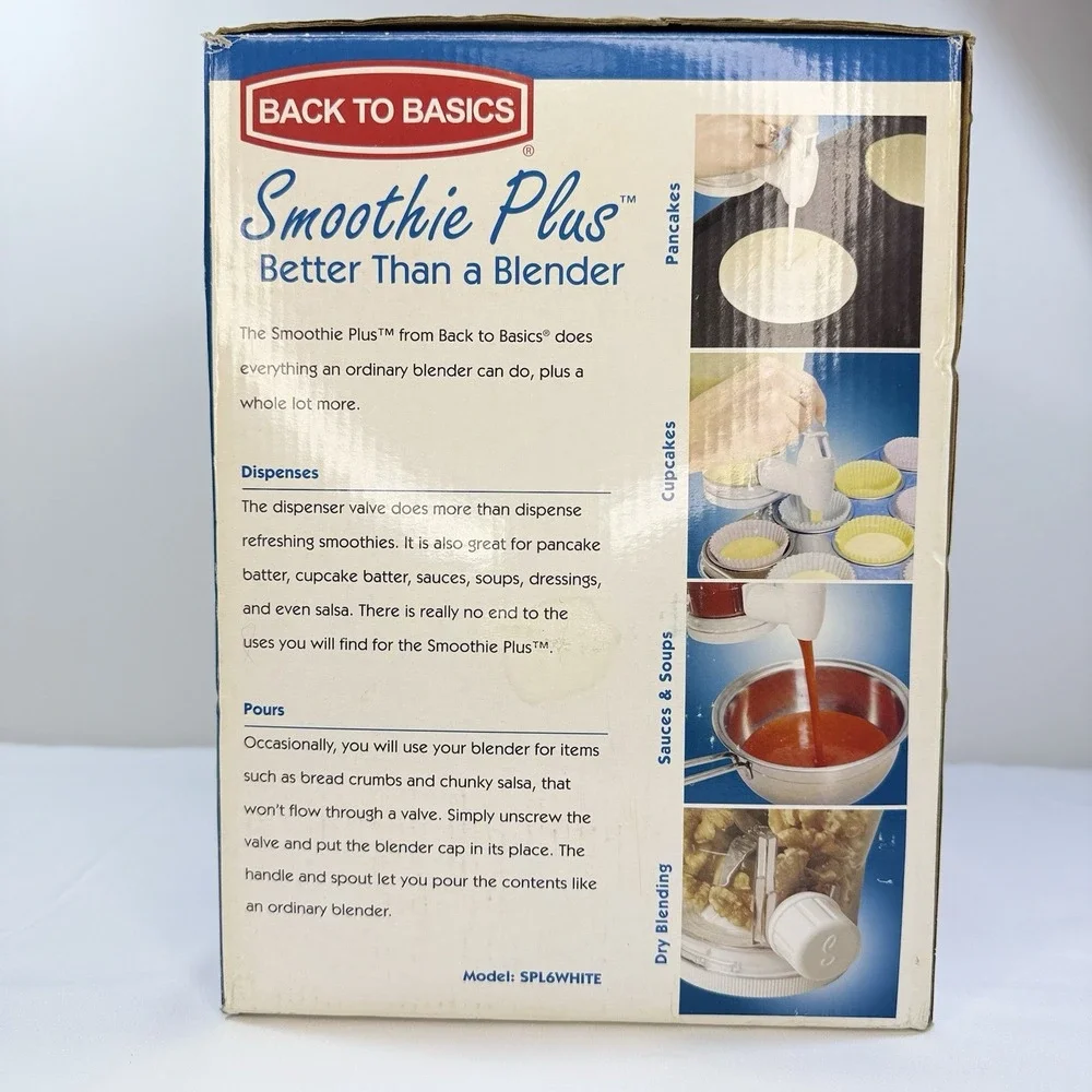 VTG Back to Basics Smoothie Plus SPL600 Dispenser Blender Complete Box Recipes